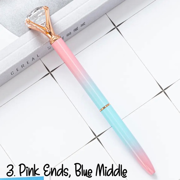 Cotton Candy, Gradient Color Diamond Pens, Medium Tip, Ball Point Pen, Set Of 4 - Picture 11 of 15